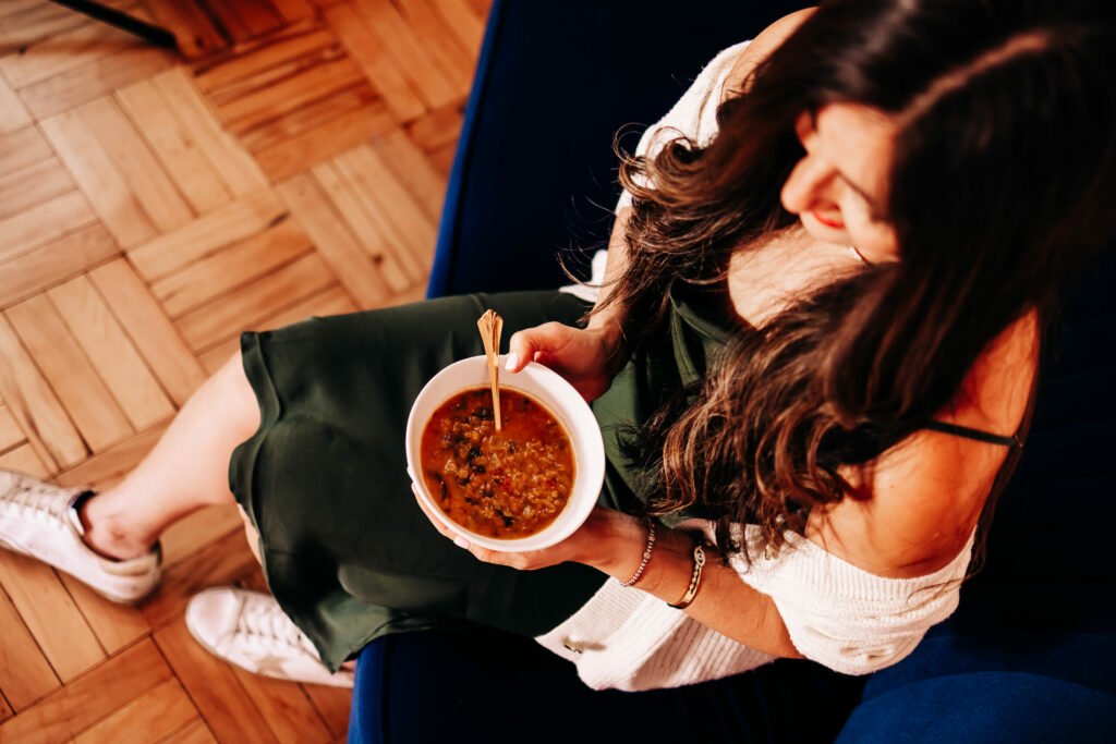Red lentil dal soup