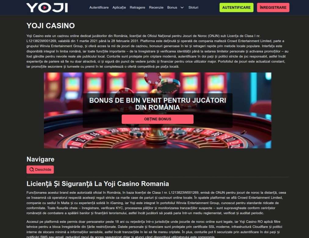 Yoji Casino Registration And Login Steps For Players In Romania