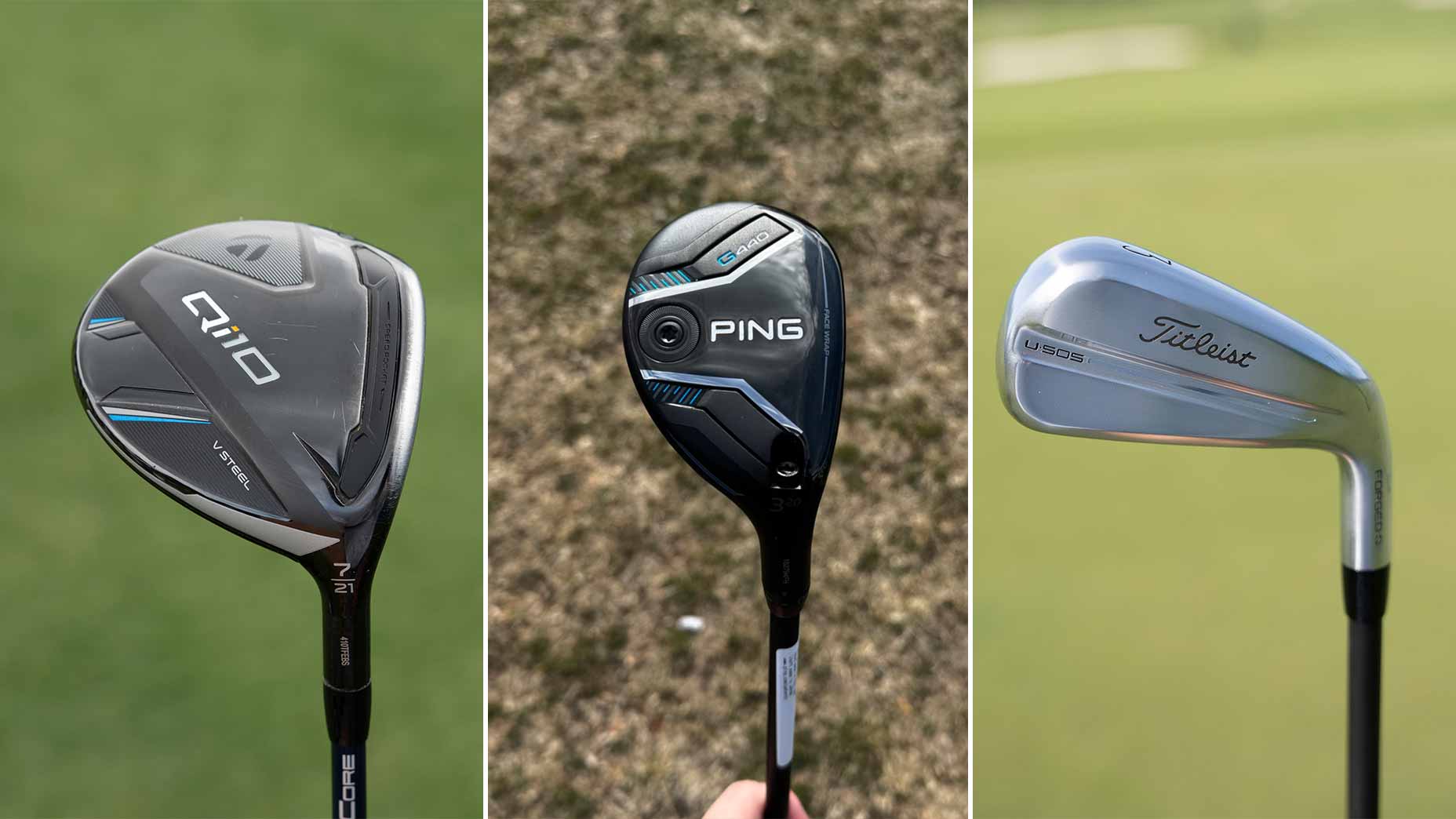 A fairway wood, hybrid and 3-iron.