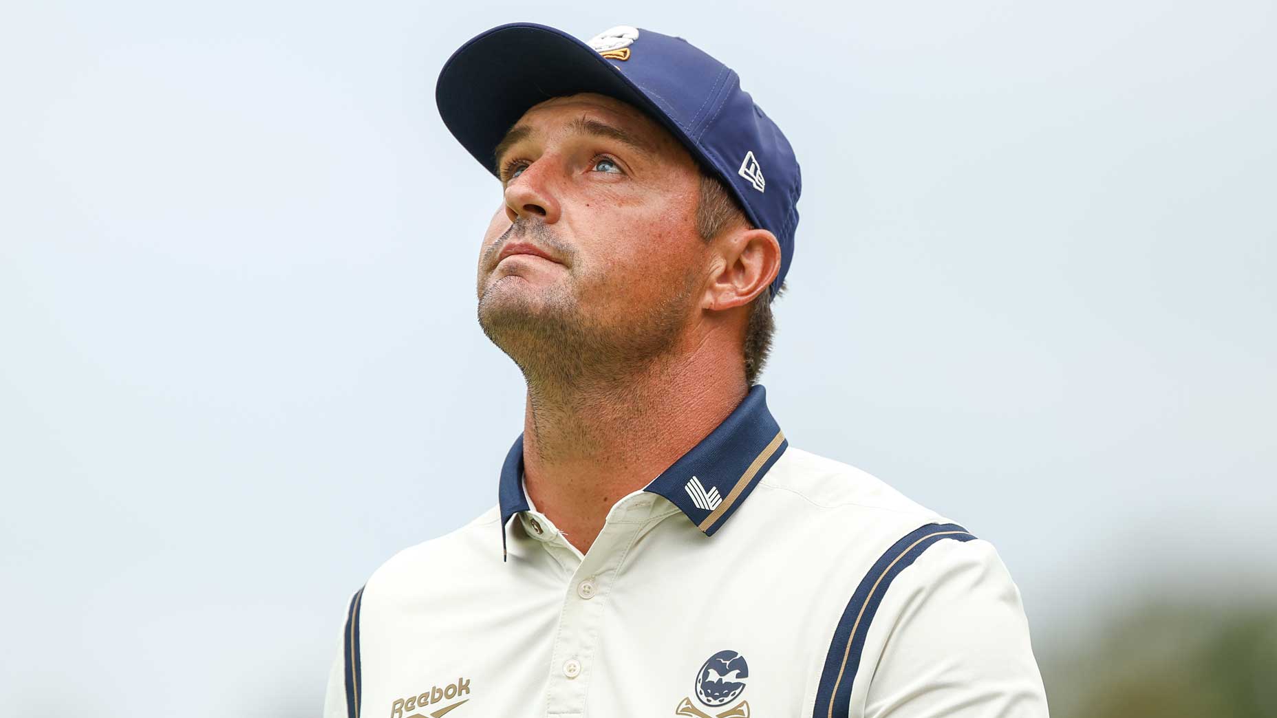 Bryson DeChambeau reacts during 2025 LIV Michigan tournament.