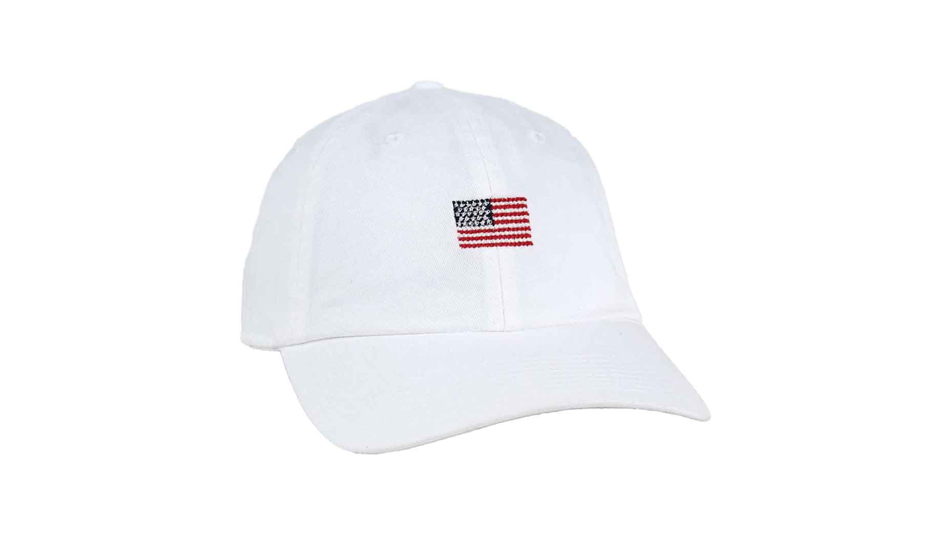 GOLF American Flag Needlepoint Hat White