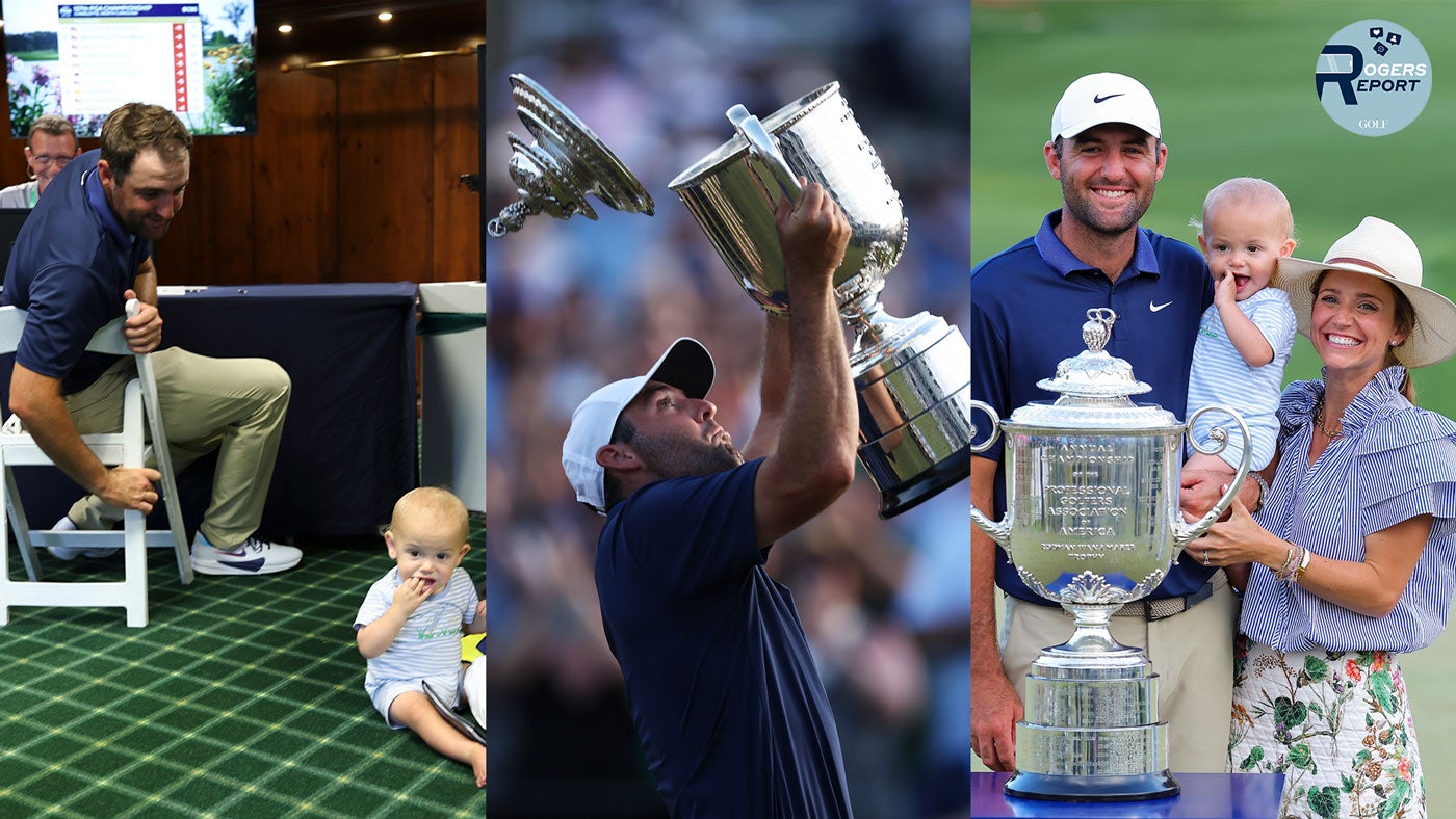 From a trophy ceremony hiccup to an admission of where he keeps his trophies, Scottie Scheffler had an eventful Sunday evening at the PGA.