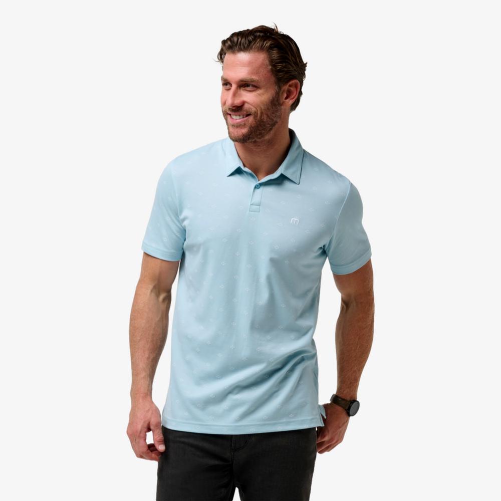 TravisMathew Final State Short Sleeve Polo Shirt, Light Blue