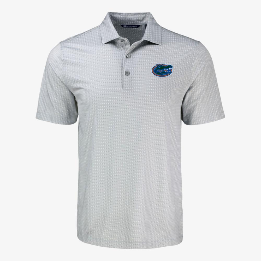 Cutter & Buck University of Florida Pike Eco Shadow Check Print Recycled Men's Short Sleeve Golf Polo Shirt