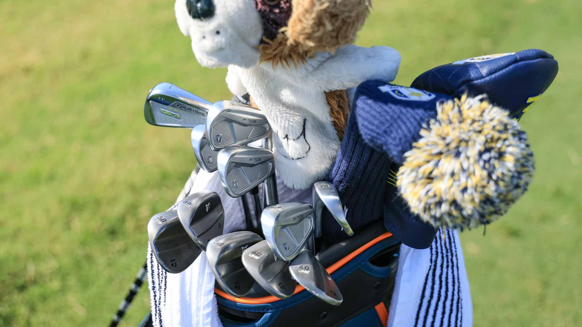 A detail photograph of the clubs used by Rory McIlroy of Northern Ireland showing his new style of irons prior to the Dubai Invitational 2026 at Dubai Creek Resort on January 14, 2026 in Dubai, United Arab Emirates.