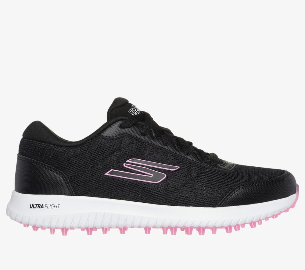 Go GOLF Max Fairway 4 Women's Golf Shoe, Black/Pink, 8 M - Skechers Spikeless