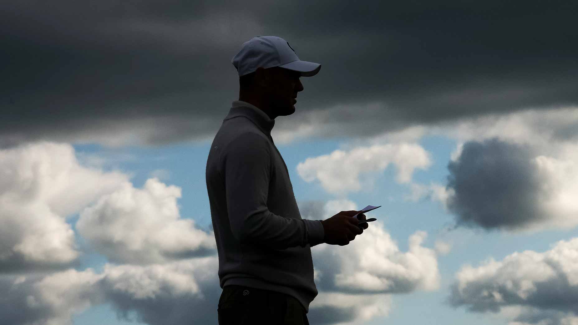 A silhouette of Martin Kaymer during the 2026 PGA Championship at Aronimink.