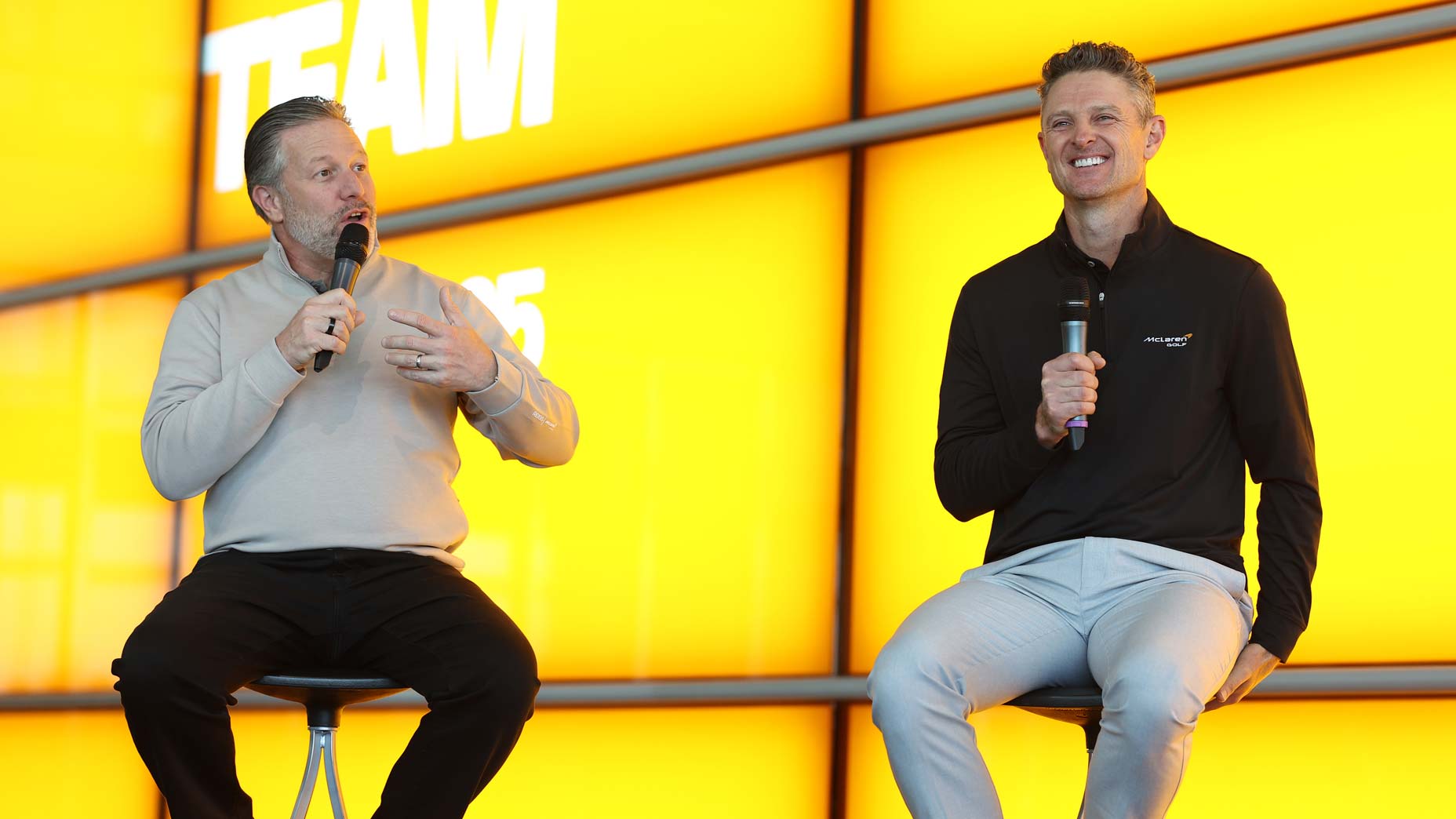 McLaren Racing CEO Zak Brown with Justin Rose