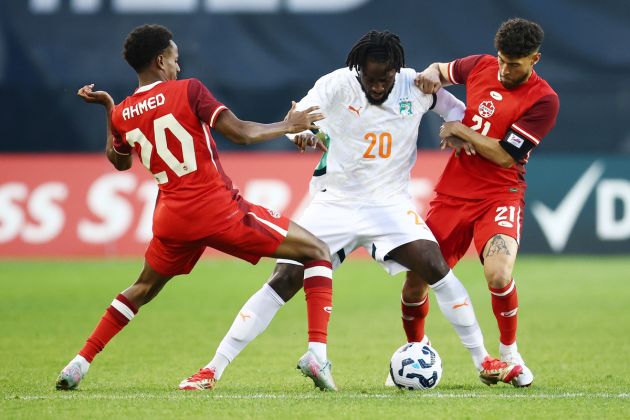 Evann Guenssand in action for the Ivory Coast