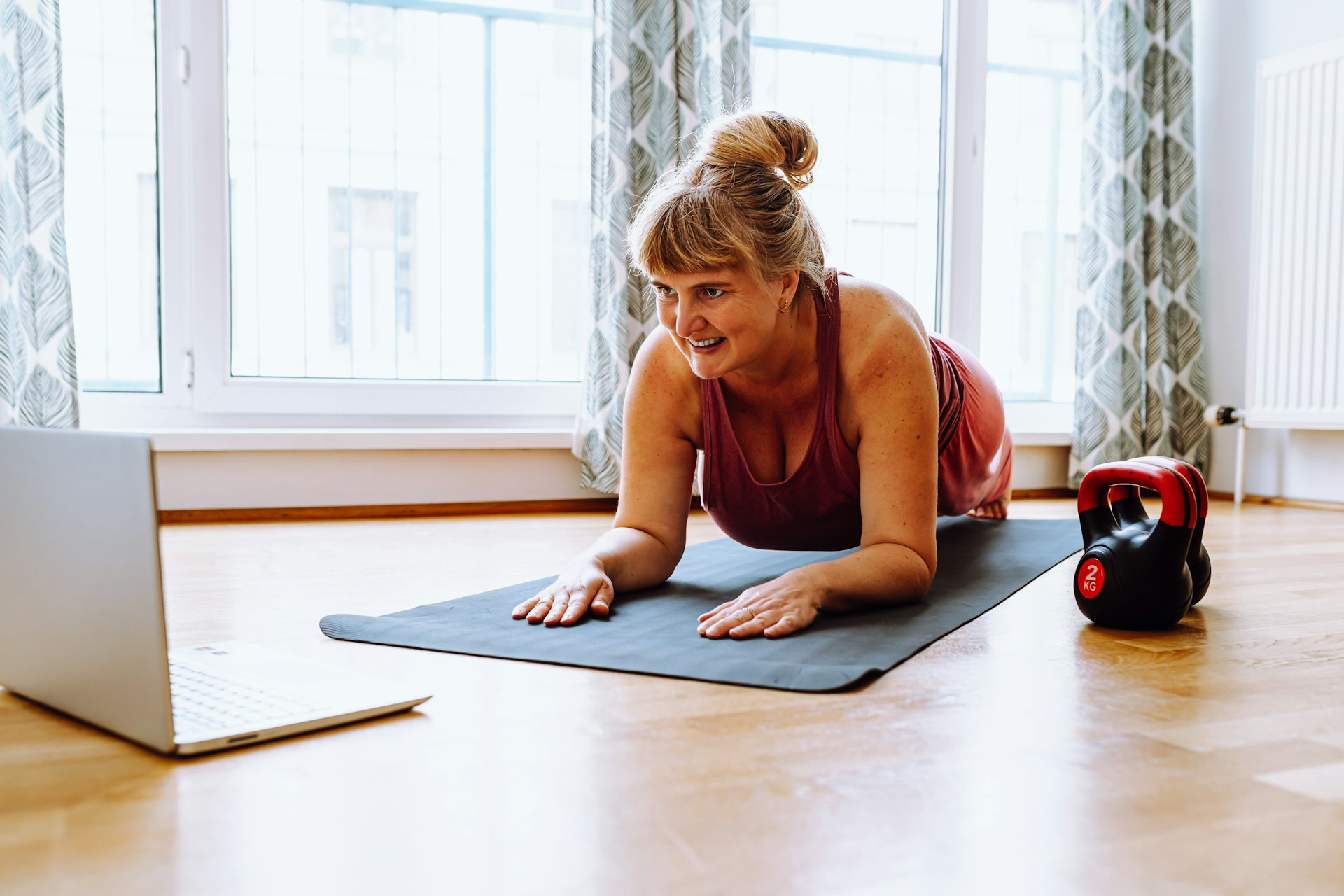 Woman on yoga mat